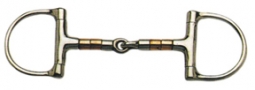 Dee Ring Snaffle with Copper and Steel Rollers